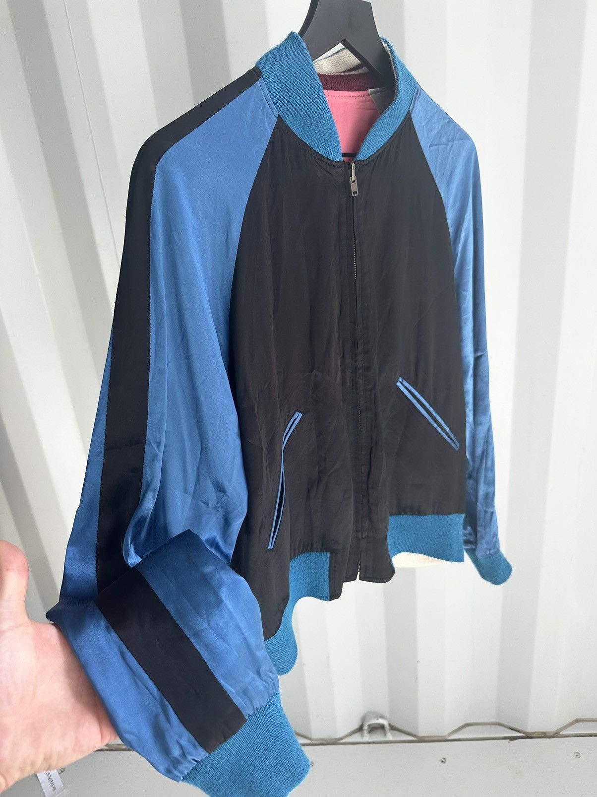 Vintage SS1998 Reversible Rayon Bomber Jacket Size US M / EU 48-50 / 2 - 3 Thumbnail