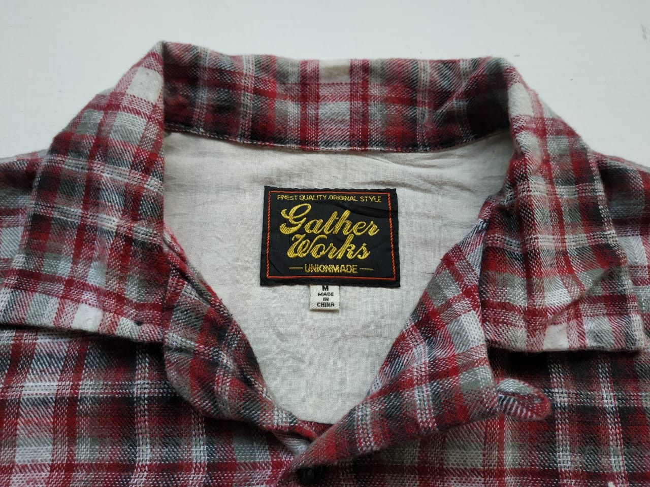 Japanese Brand Gather Works Loop Collar Shadow Plaid Shirt Size US S / EU 44-46 / 1 - 6 Thumbnail