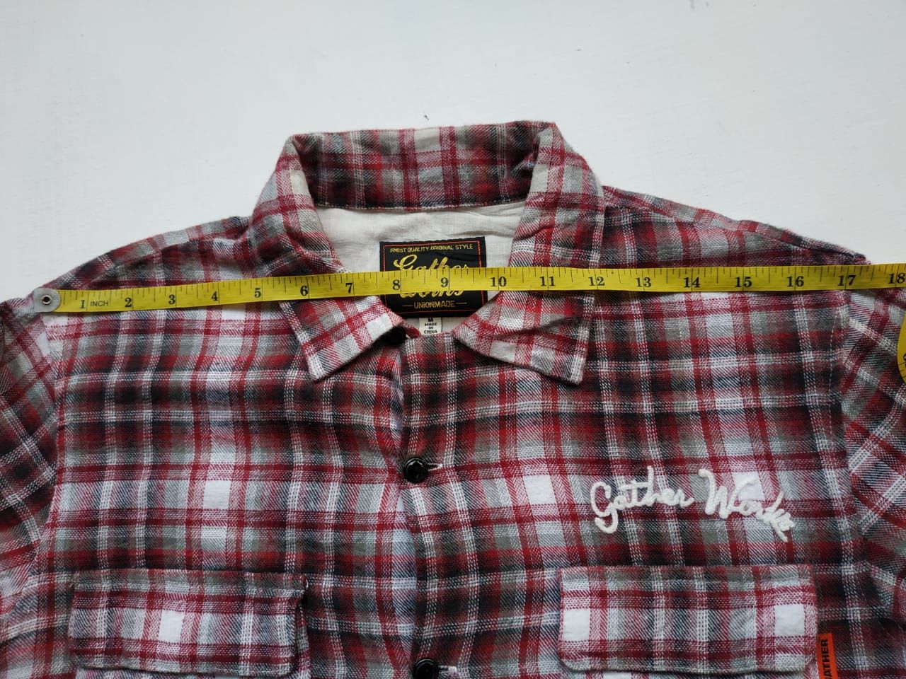 Japanese Brand Gather Works Loop Collar Shadow Plaid Shirt Size US S / EU 44-46 / 1 - 11 Thumbnail