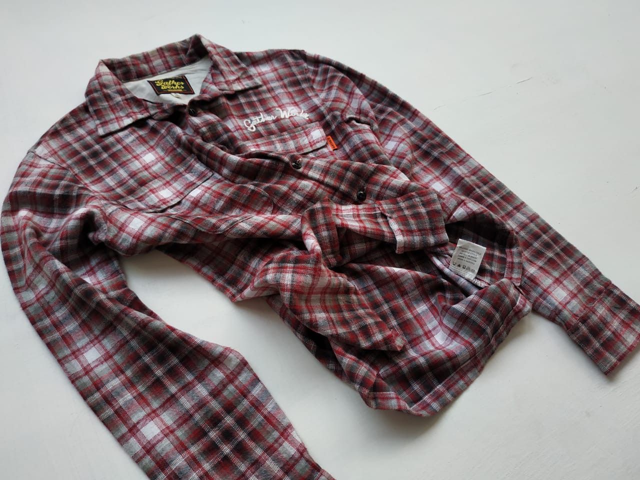 Japanese Brand Gather Works Loop Collar Shadow Plaid Shirt Size US S / EU 44-46 / 1 - 16 Thumbnail