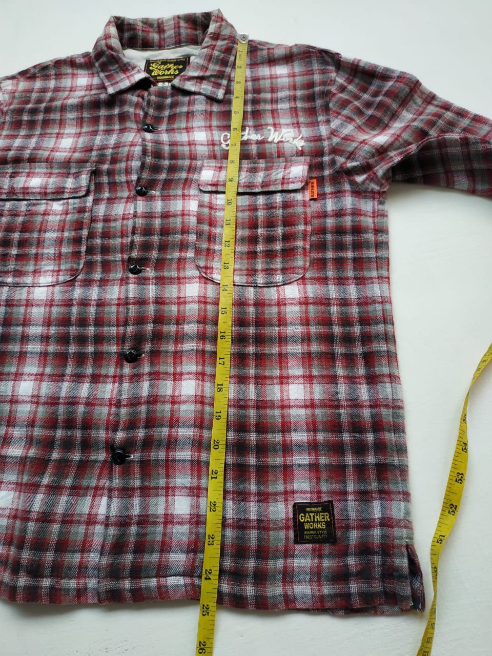 Japanese Brand Gather Works Loop Collar Shadow Plaid Shirt Size US S / EU 44-46 / 1 - 12 Thumbnail