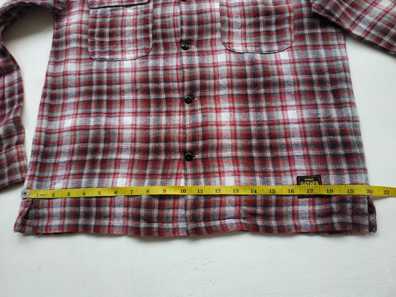 Japanese Brand Gather Works Loop Collar Shadow Plaid Shirt Size US S / EU 44-46 / 1 - 9 Thumbnail