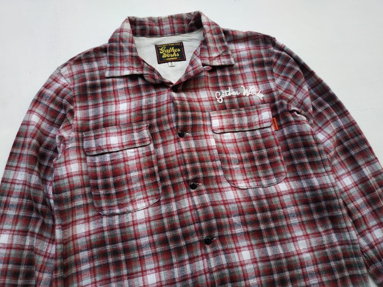 Japanese Brand Gather Works Loop Collar Shadow Plaid Shirt Size US S / EU 44-46 / 1 - 8 Thumbnail