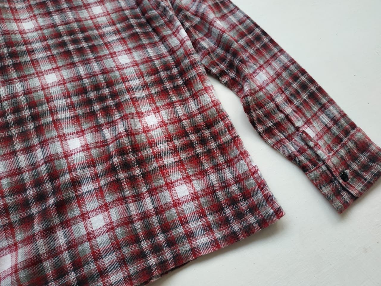 Japanese Brand Gather Works Loop Collar Shadow Plaid Shirt Size US S / EU 44-46 / 1 - 14 Thumbnail