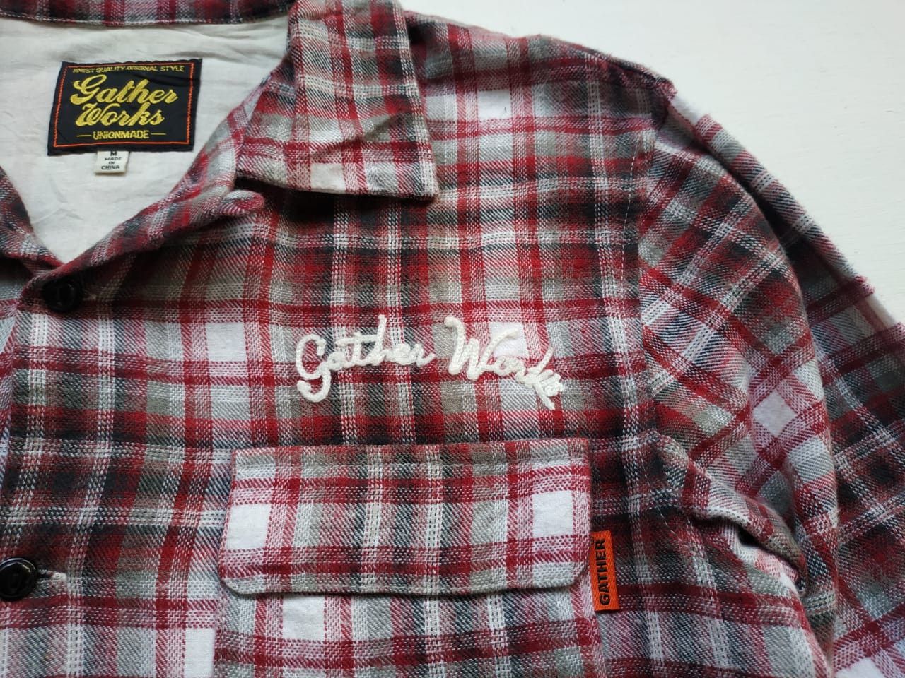 Japanese Brand Gather Works Loop Collar Shadow Plaid Shirt Size US S / EU 44-46 / 1 - 7 Thumbnail