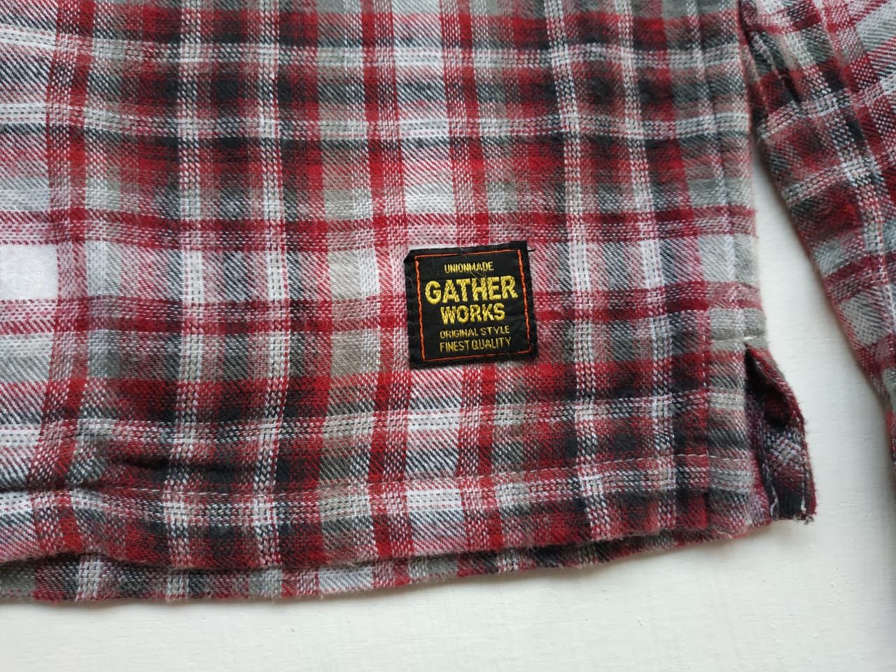 Japanese Brand Gather Works Loop Collar Shadow Plaid Shirt Size US S / EU 44-46 / 1 - 4 Thumbnail
