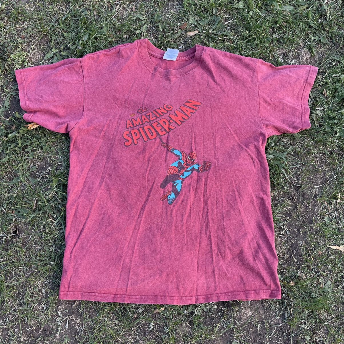Vintage Vintage 90s Sun Faded Spiderman Graphic Tee Skate Pink M Size US M / EU 48-50 / 2 - 1 Thumbnail