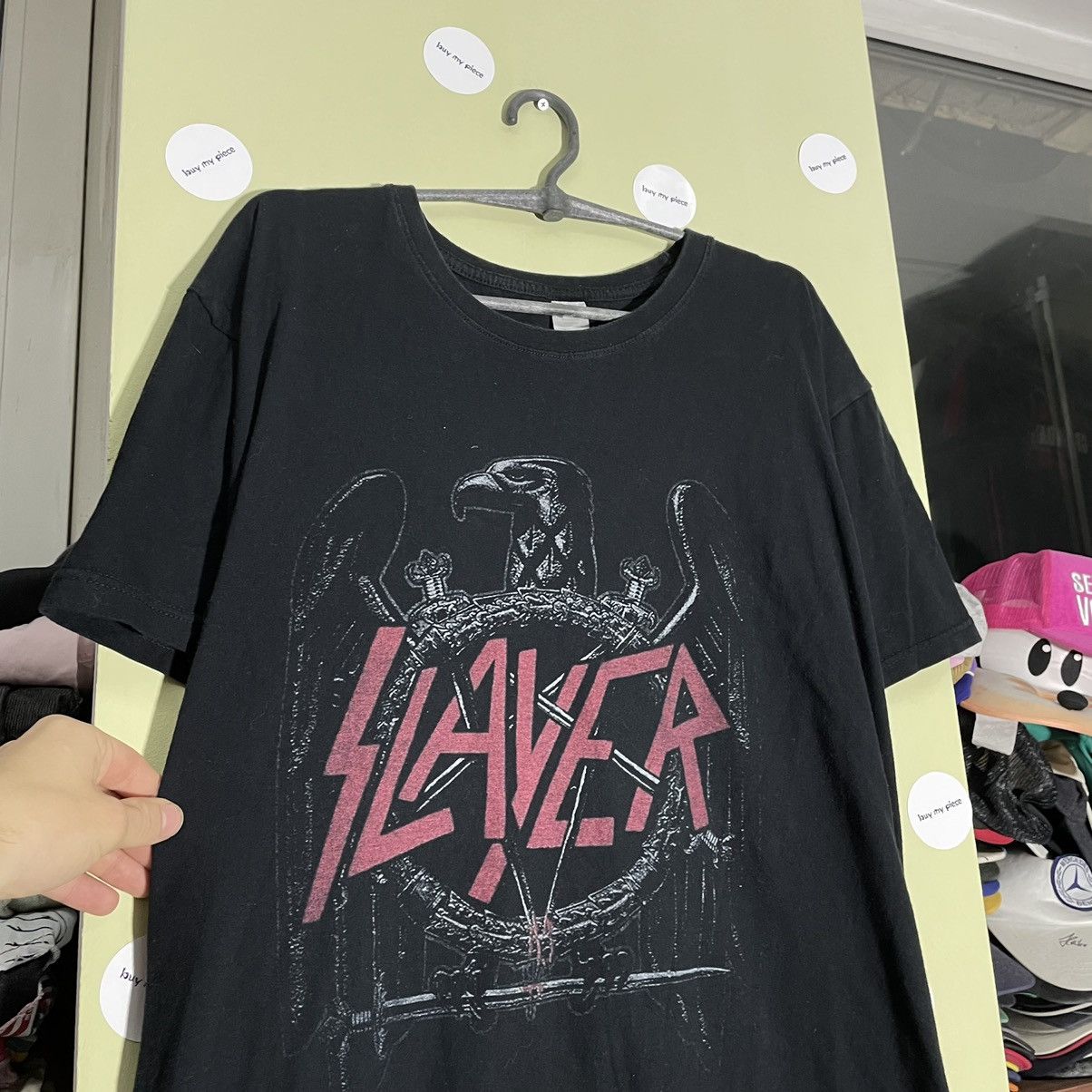 Vintage Vintage 90s Slayer Band Tee Sun Faded Thrashed Grunge Boxy L Size US L / EU 52-54 / 3 - 5 Thumbnail