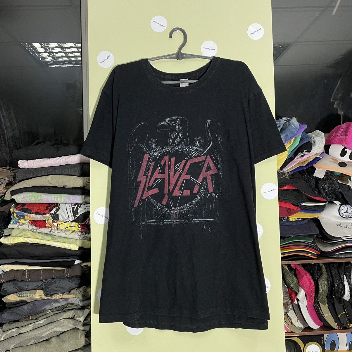 Vintage Vintage 90s Slayer Band Tee Sun Faded Thrashed Grunge Boxy L Size US L / EU 52-54 / 3 - 2 Thumbnail
