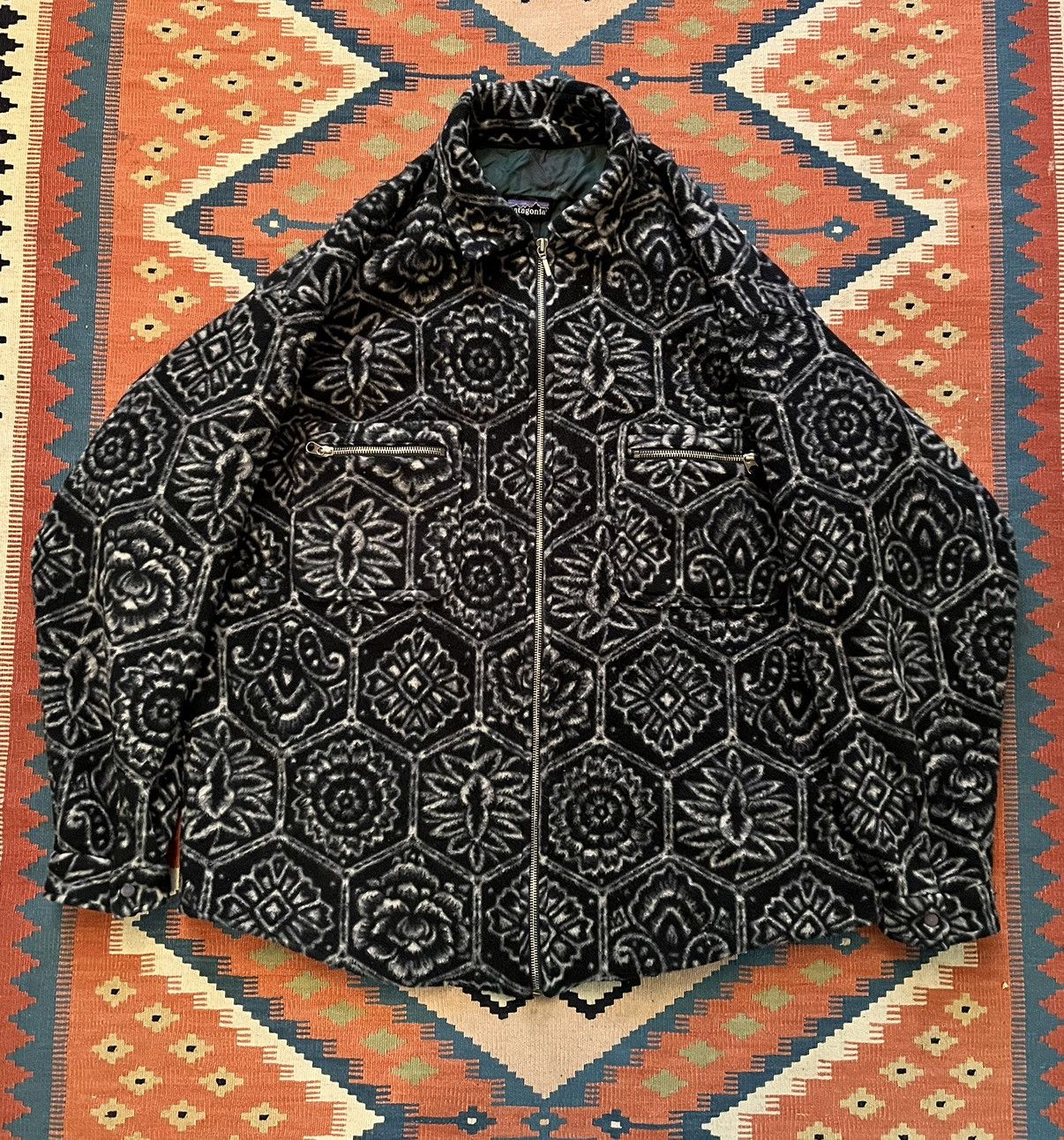 Made In Usa Patagonia Vintage VTG patagonia glissade fleece geometric floral RARE aztec Grailed