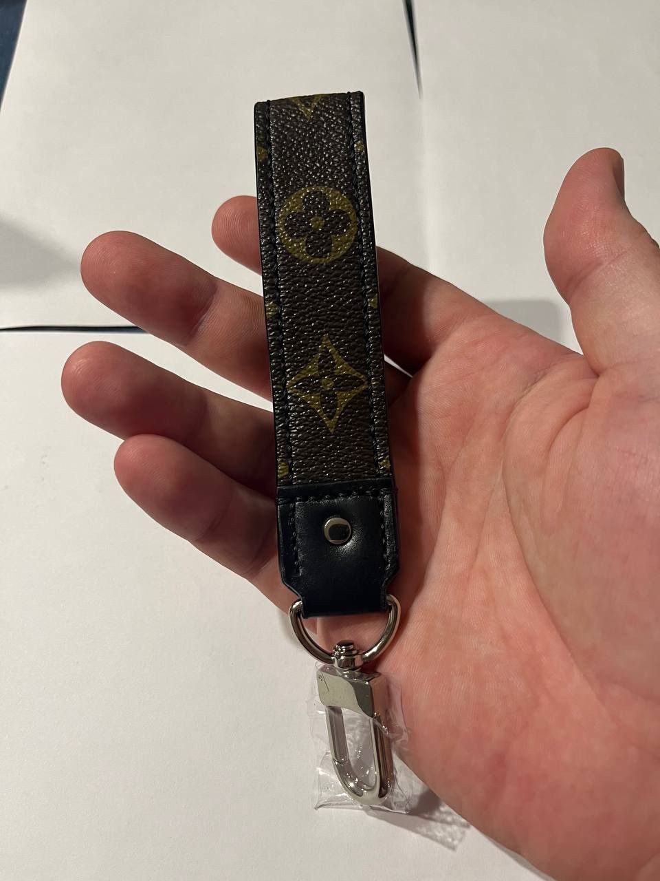 Handcrafted Lv brown monogram wide keychain strap | Grailed
