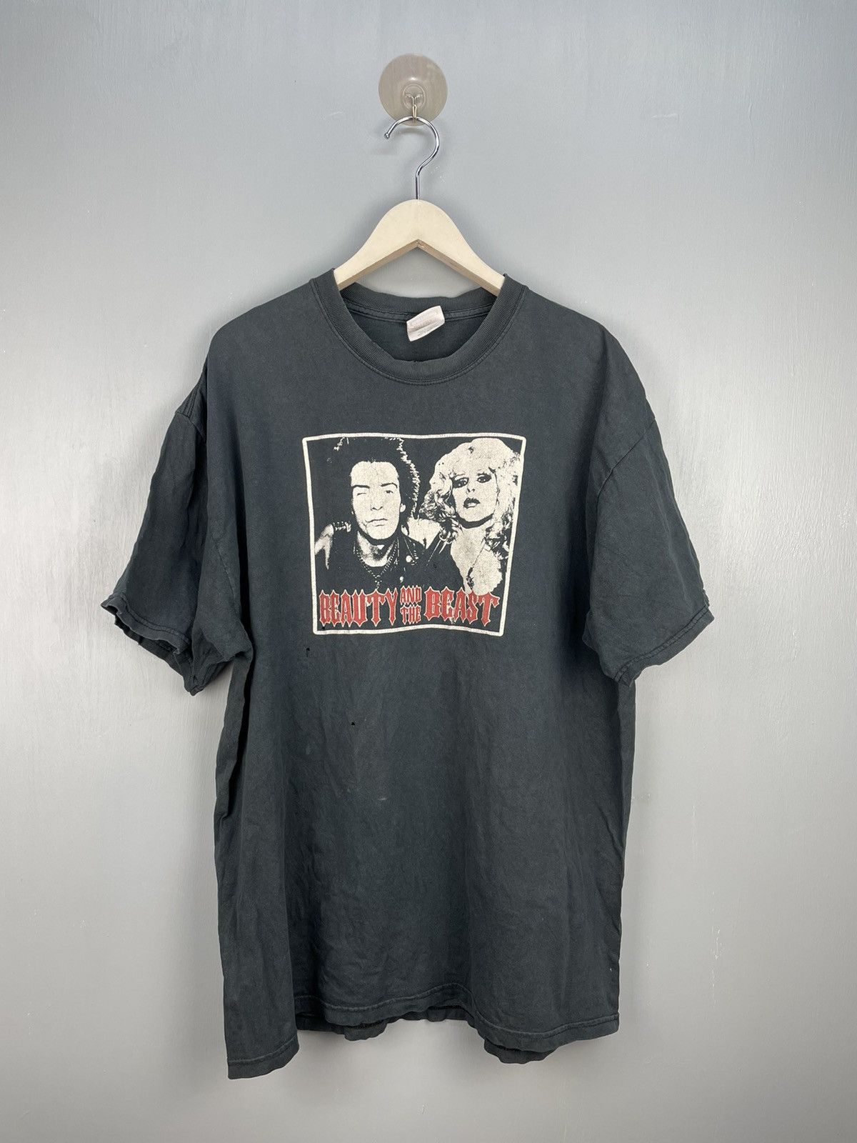 image of Vintage 90's Beauty And The Beast Sid And Nancy Punk T Shirt in Black, Men's (Size XL)