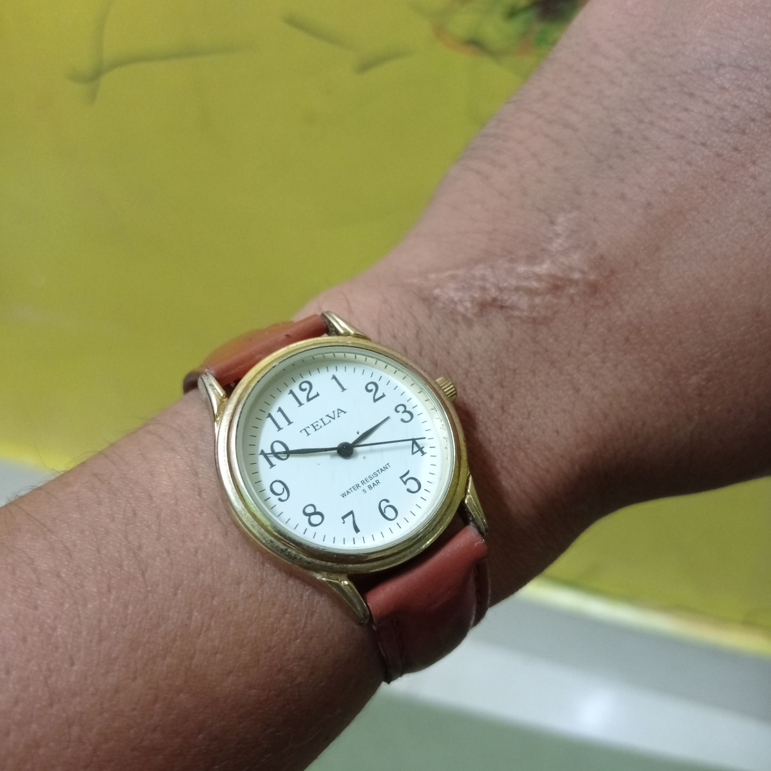 image of Vintage Retro Telva (Tev-2276) Japan Made Watch in Brown Gold, Men's
