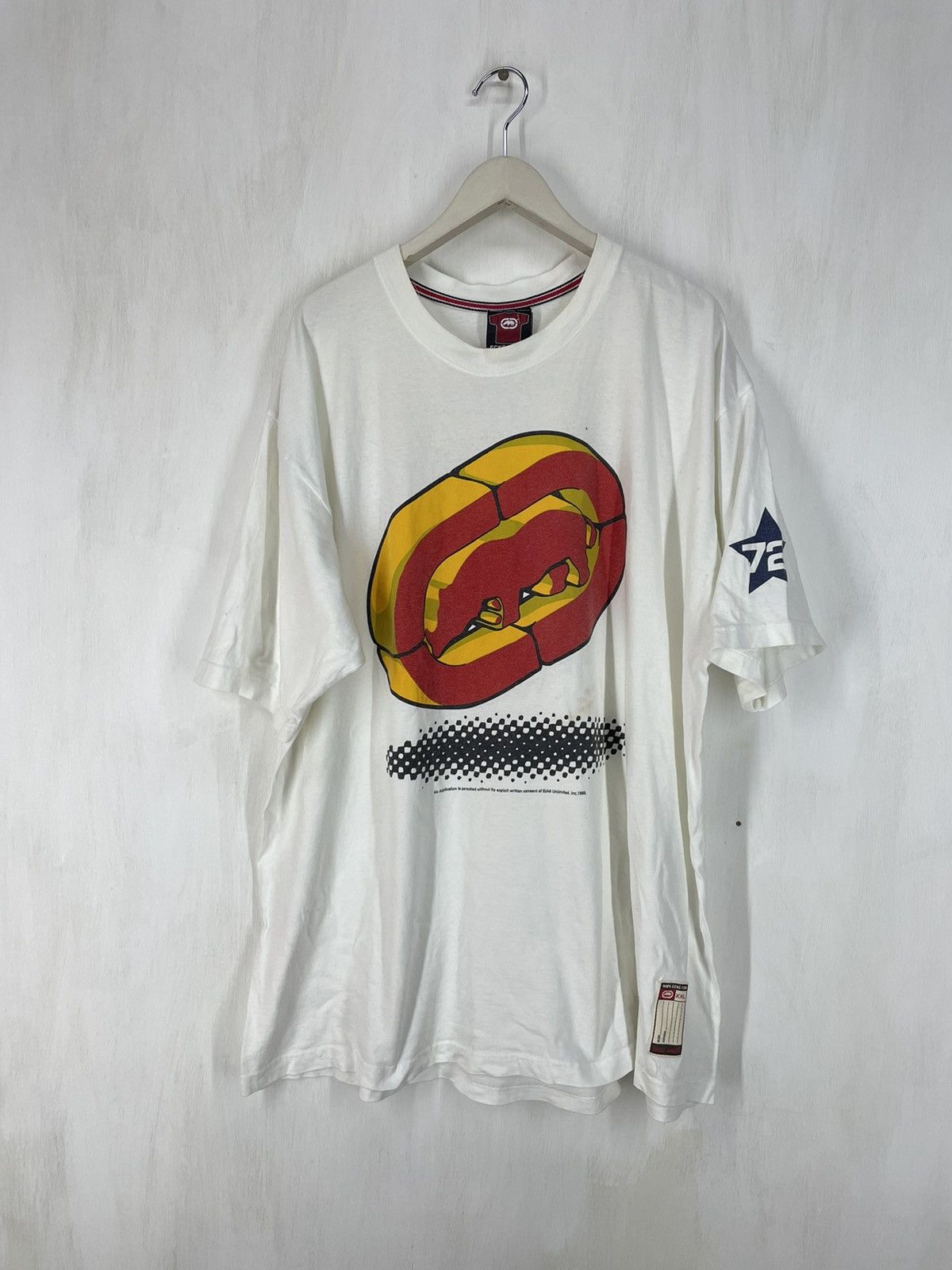 Image of Ecko Unltd x Vintage VTG 90's Eckō Unlimited Racing Team Limited Edition T Shirt in White (Size 2XL