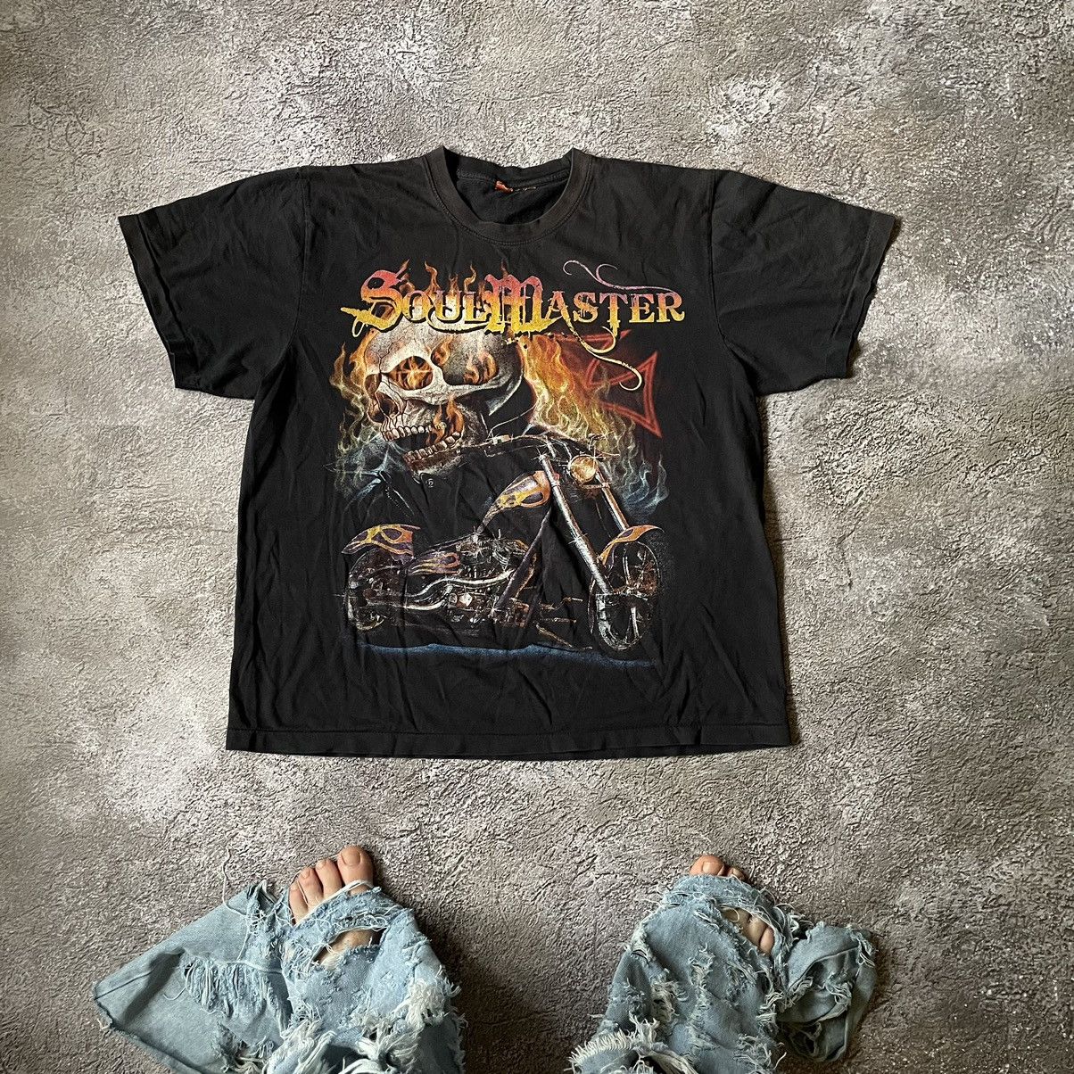 Vintage Vintage Y2K Soulmaster Graphic Tee Skull Grunge Black XL Size US XL / EU 56 / 4 - 1 Thumbnail