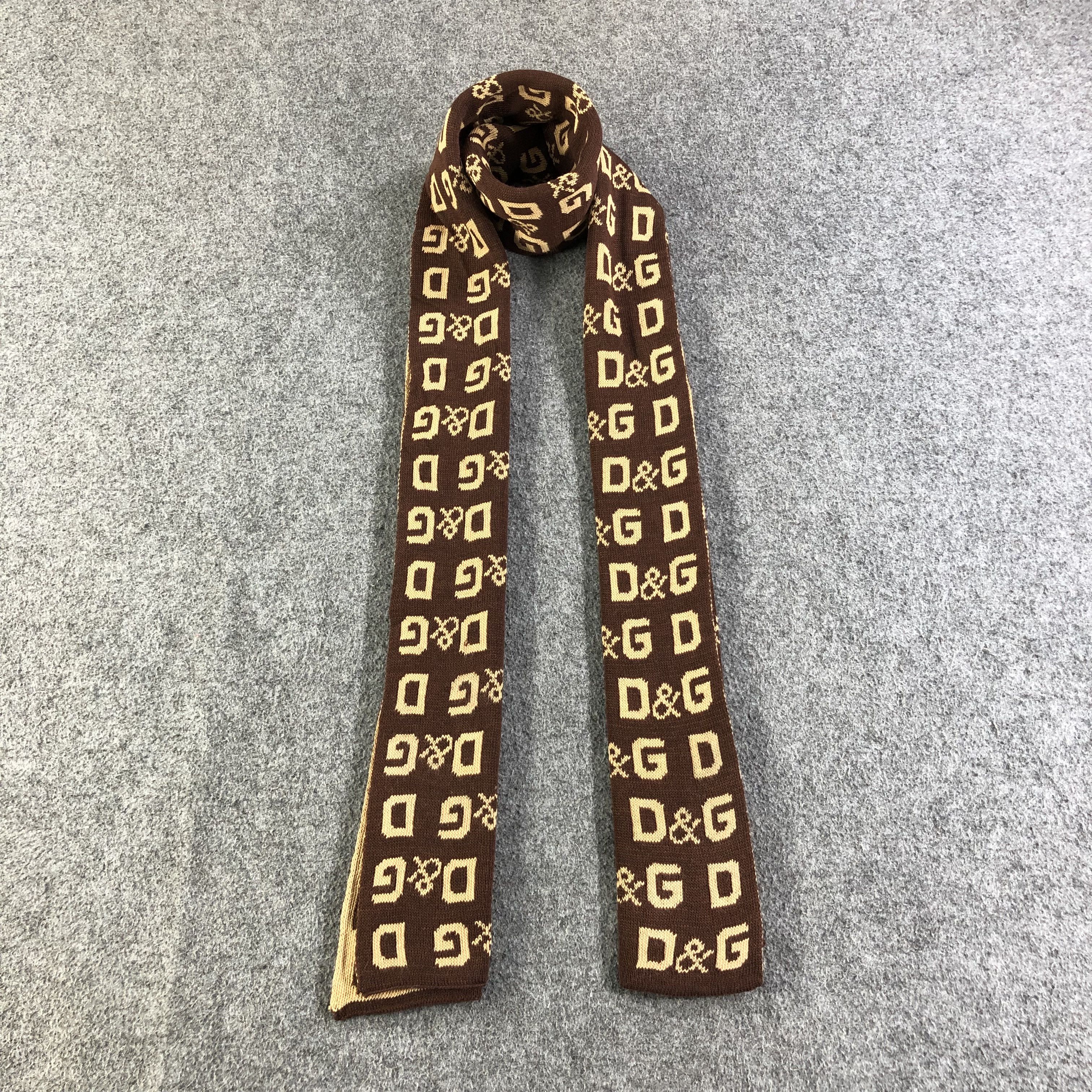 Vintage D&G Monogram Wool Scarf Muffler V1359 Size ONE SIZE - 1 Thumbnail