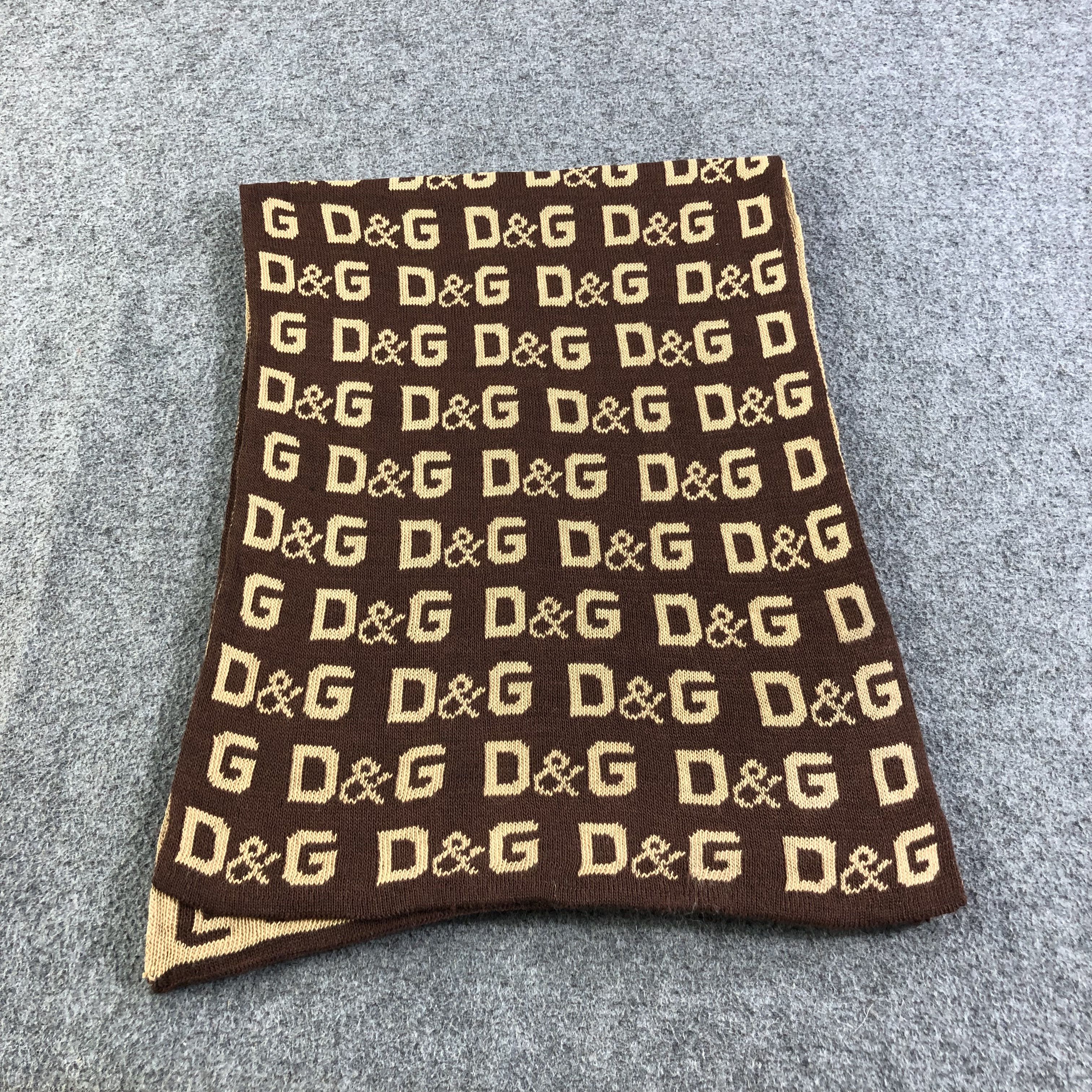 Vintage D&G Monogram Wool Scarf Muffler V1359 Size ONE SIZE - 3 Thumbnail