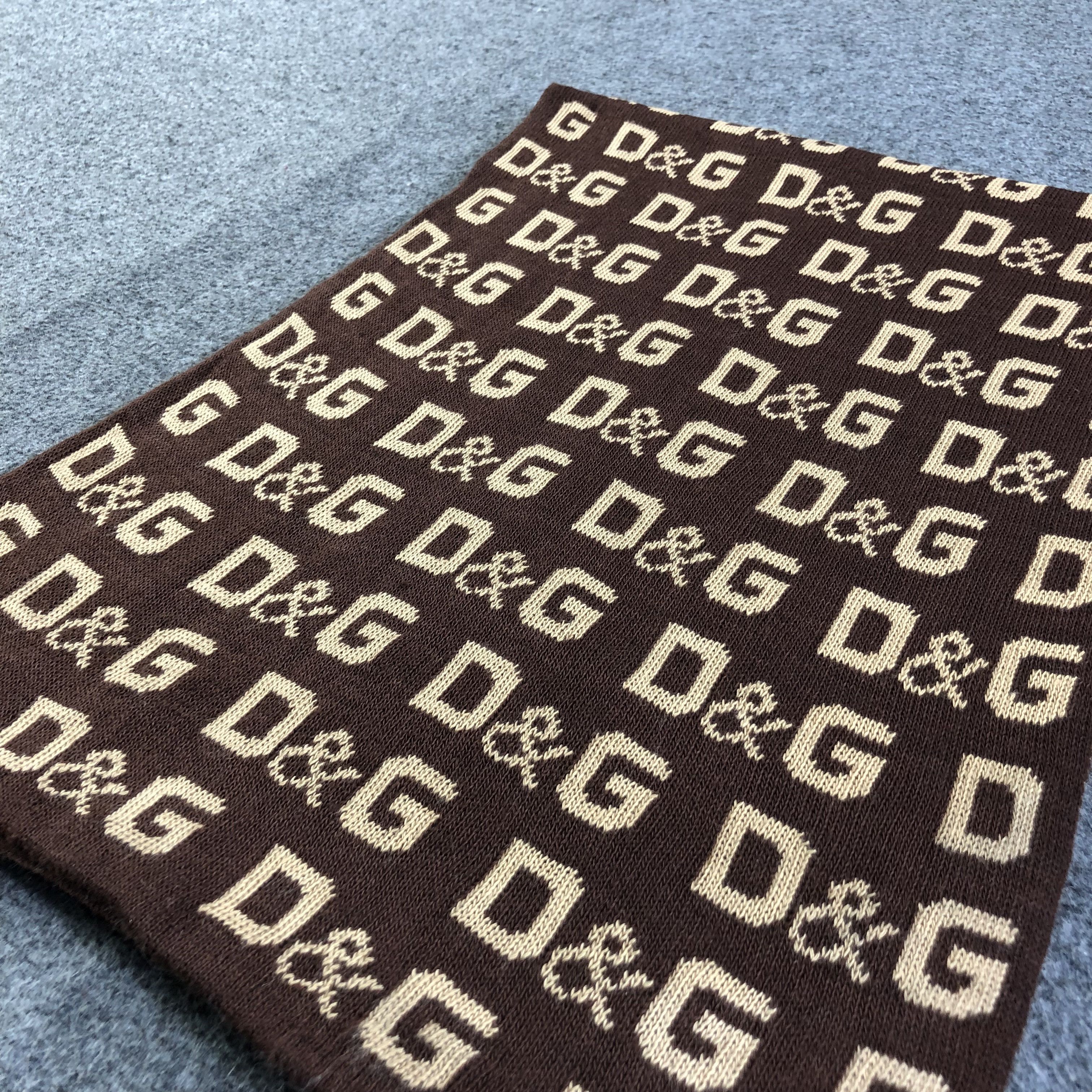 Vintage D&G Monogram Wool Scarf Muffler V1359 Size ONE SIZE - 2 Thumbnail