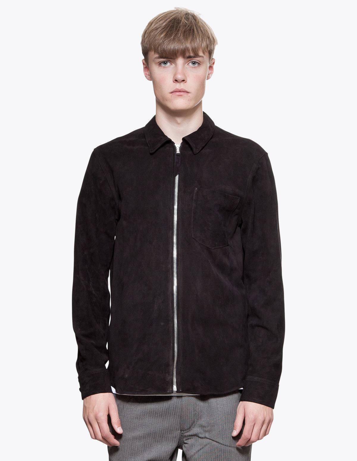 Our Legacy Our Legacy Zip Shirt Jacket - Black Suede Size US S / EU 44-46 / 1 - 8 Thumbnail
