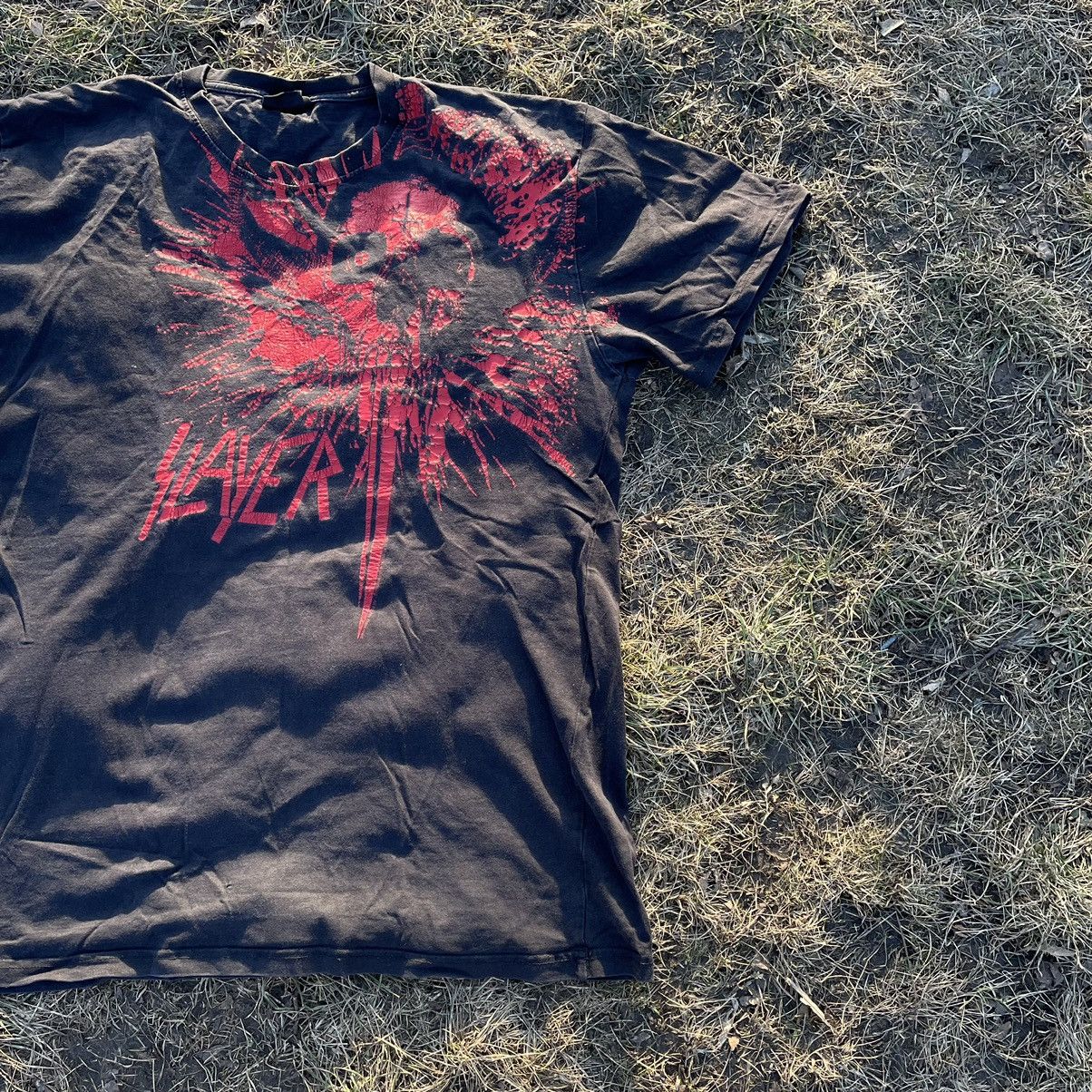 Vintage Vintage 90s Slayer Graphic Tee Sun Faded Grunge Horror XXL Size US XXL / EU 58 / 5 - 2 Thumbnail