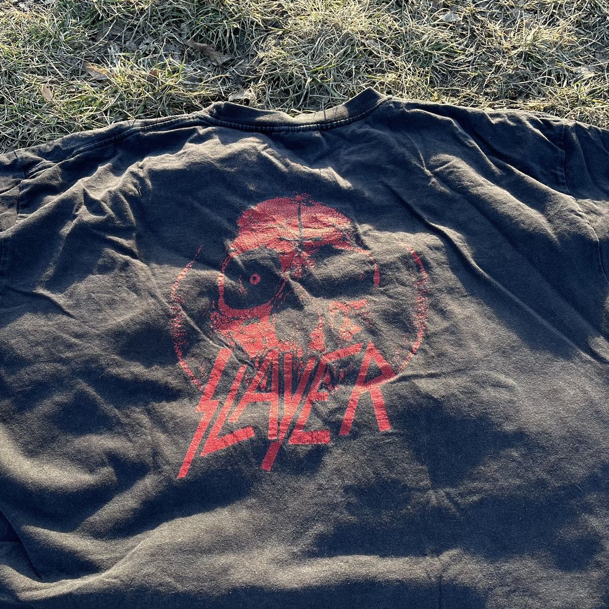 Vintage Vintage 90s Slayer Graphic Tee Sun Faded Grunge Horror XXL Size US XXL / EU 58 / 5 - 7 Thumbnail