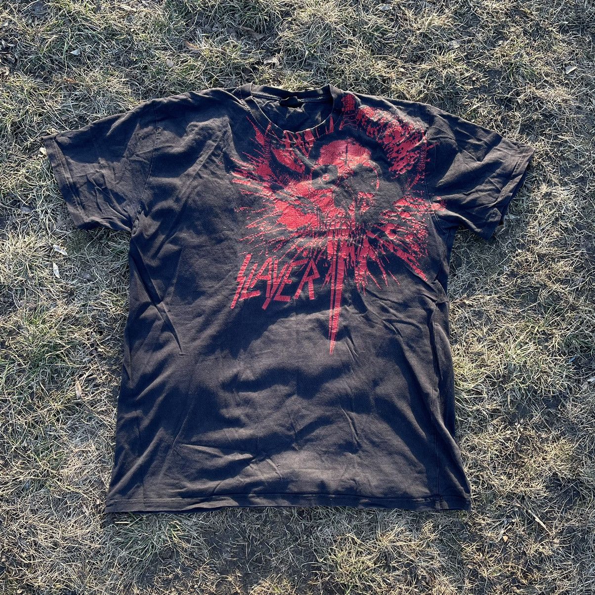 Vintage Vintage 90s Slayer Graphic Tee Sun Faded Grunge Horror XXL Size US XXL / EU 58 / 5 - 1 Thumbnail