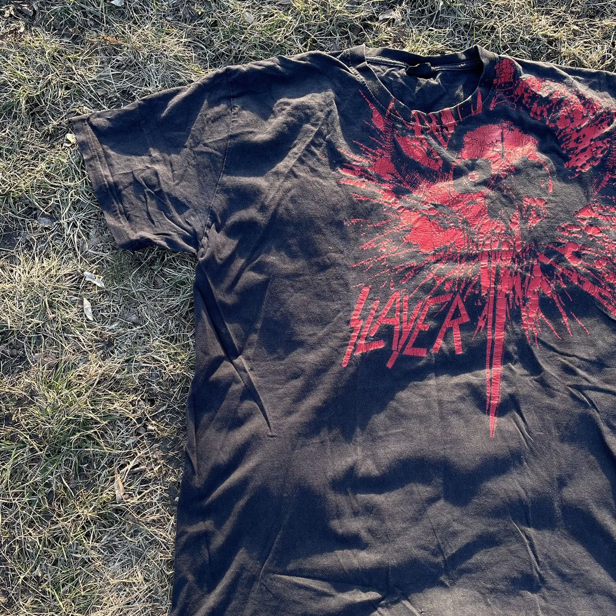 Vintage Vintage 90s Slayer Graphic Tee Sun Faded Grunge Horror XXL Size US XXL / EU 58 / 5 - 3 Thumbnail