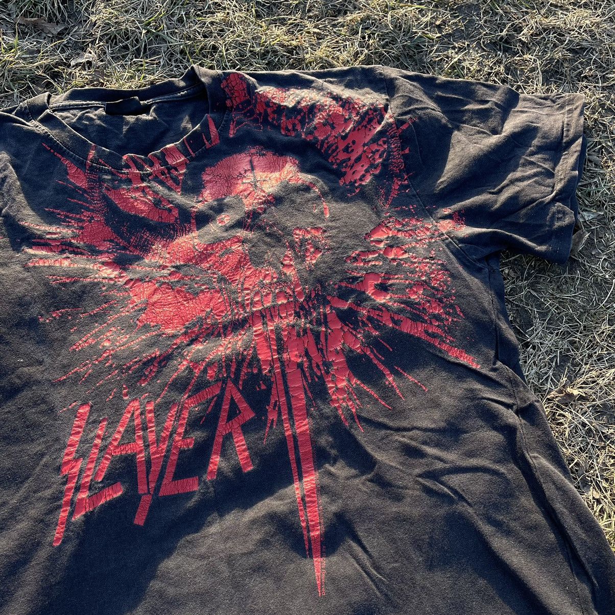 Vintage Vintage 90s Slayer Graphic Tee Sun Faded Grunge Horror XXL Size US XXL / EU 58 / 5 - 5 Thumbnail