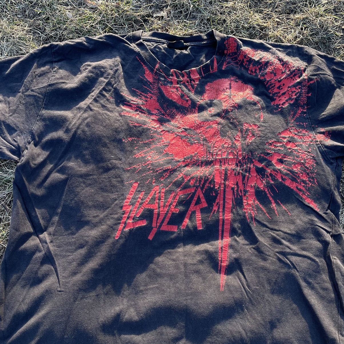 Vintage Vintage 90s Slayer Graphic Tee Sun Faded Grunge Horror XXL Size US XXL / EU 58 / 5 - 4 Thumbnail