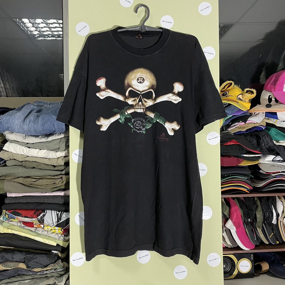 Vintage Vintage Y2K Skull Crossbones Graphic Tee Punk Grunge Boxy XL Size US XL / EU 56 / 4 - 1 Thumbnail