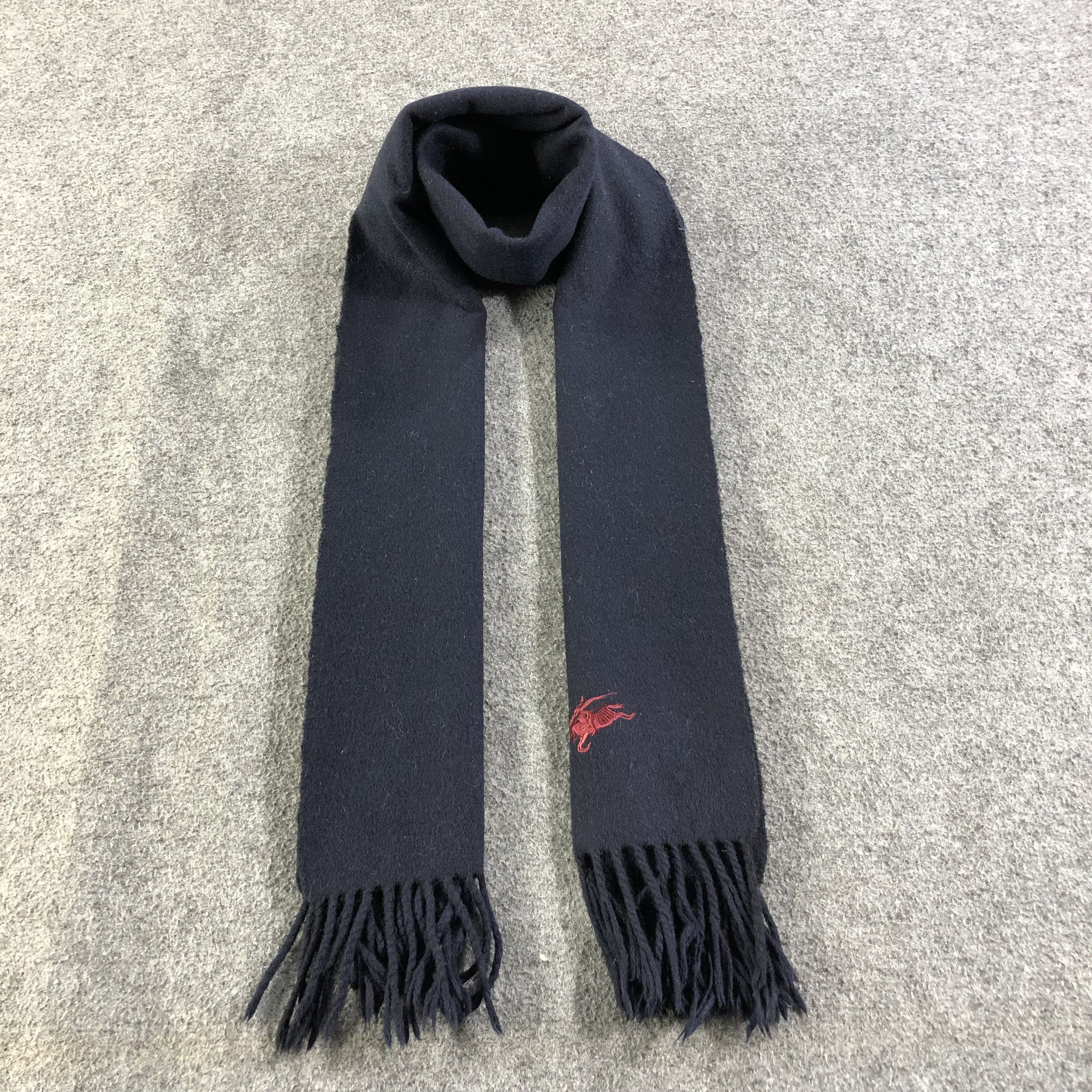 image of Burberrys Prorsum Plain Blue Cashmere Scarf Muffler V1355, Men's