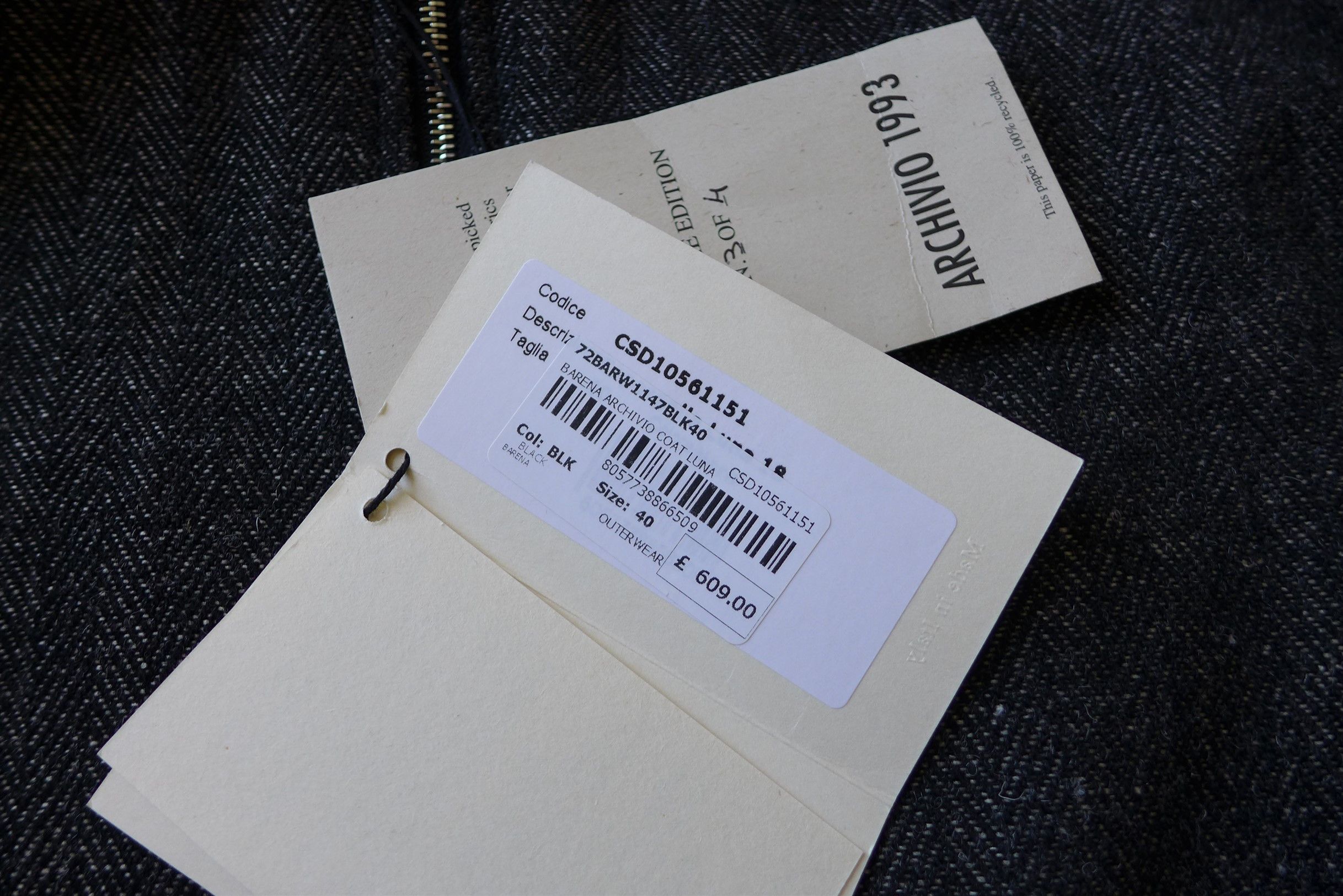 Barena Barena Archivio Luna Coat - Grey Herringbone Wool Size US XL / EU 56 / 4 - 11 Thumbnail