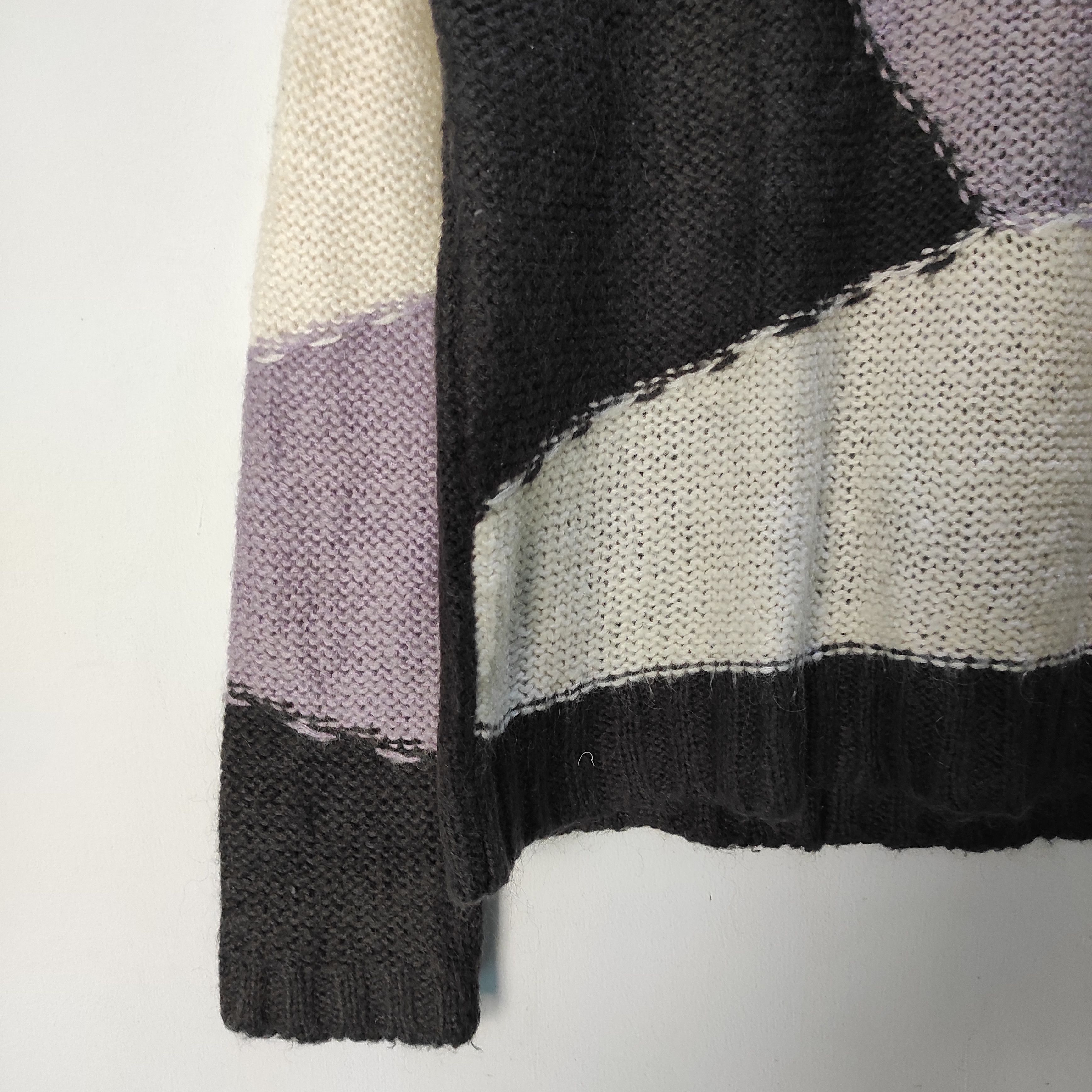 Aran Isles Knitwear × Japanese Brand Heather Color block Knitwear Sweaters Size M / US 6-8 / IT 42-44 - 4 Thumbnail