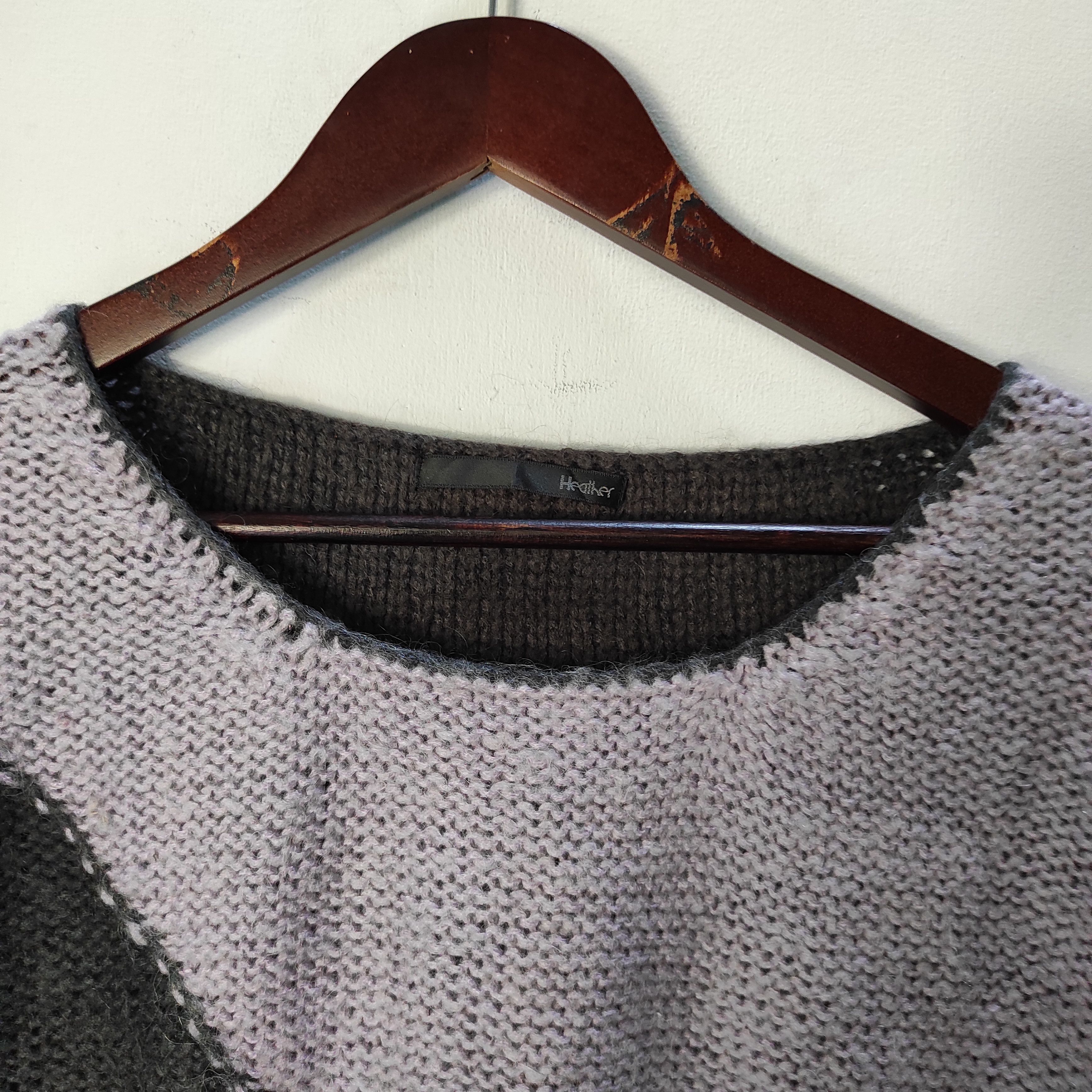 Aran Isles Knitwear × Japanese Brand Heather Color block Knitwear Sweaters Size M / US 6-8 / IT 42-44 - 5 Thumbnail