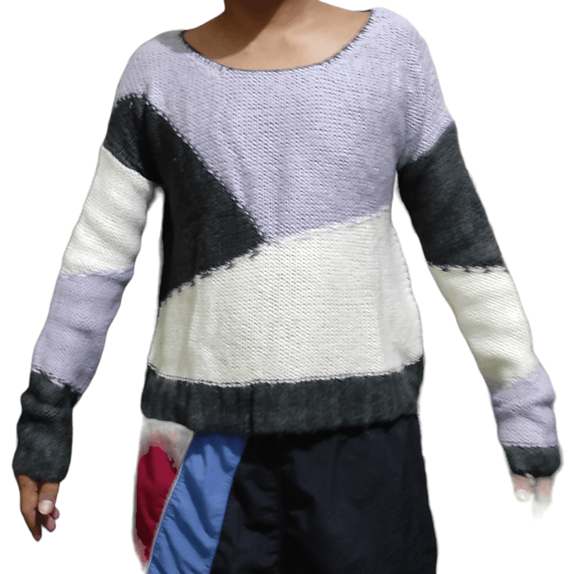 Aran Isles Knitwear × Japanese Brand Heather Color block Knitwear Sweaters Size M / US 6-8 / IT 42-44 - 17 Thumbnail