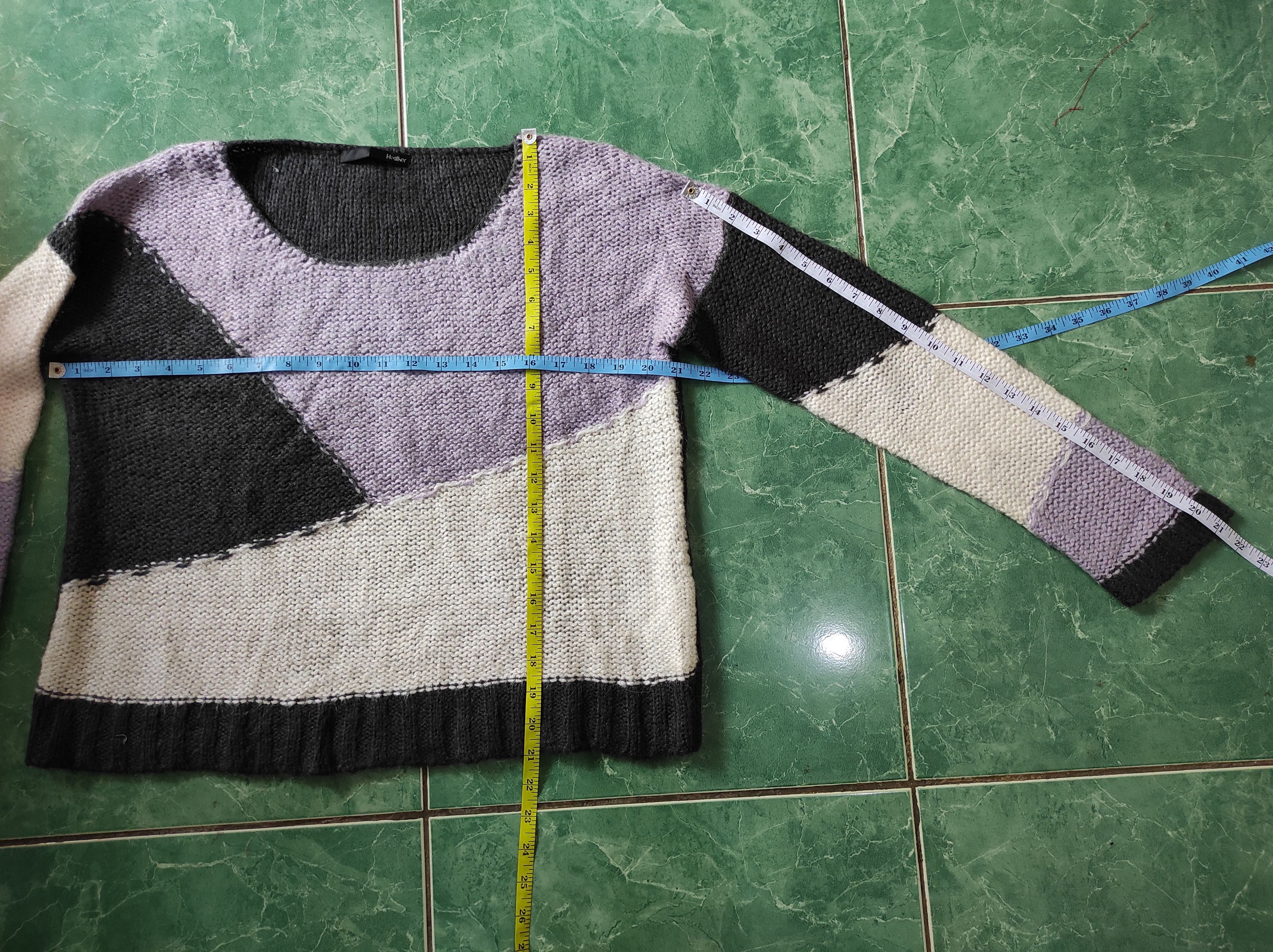 Aran Isles Knitwear × Japanese Brand Heather Color block Knitwear Sweaters Size M / US 6-8 / IT 42-44 - 14 Thumbnail