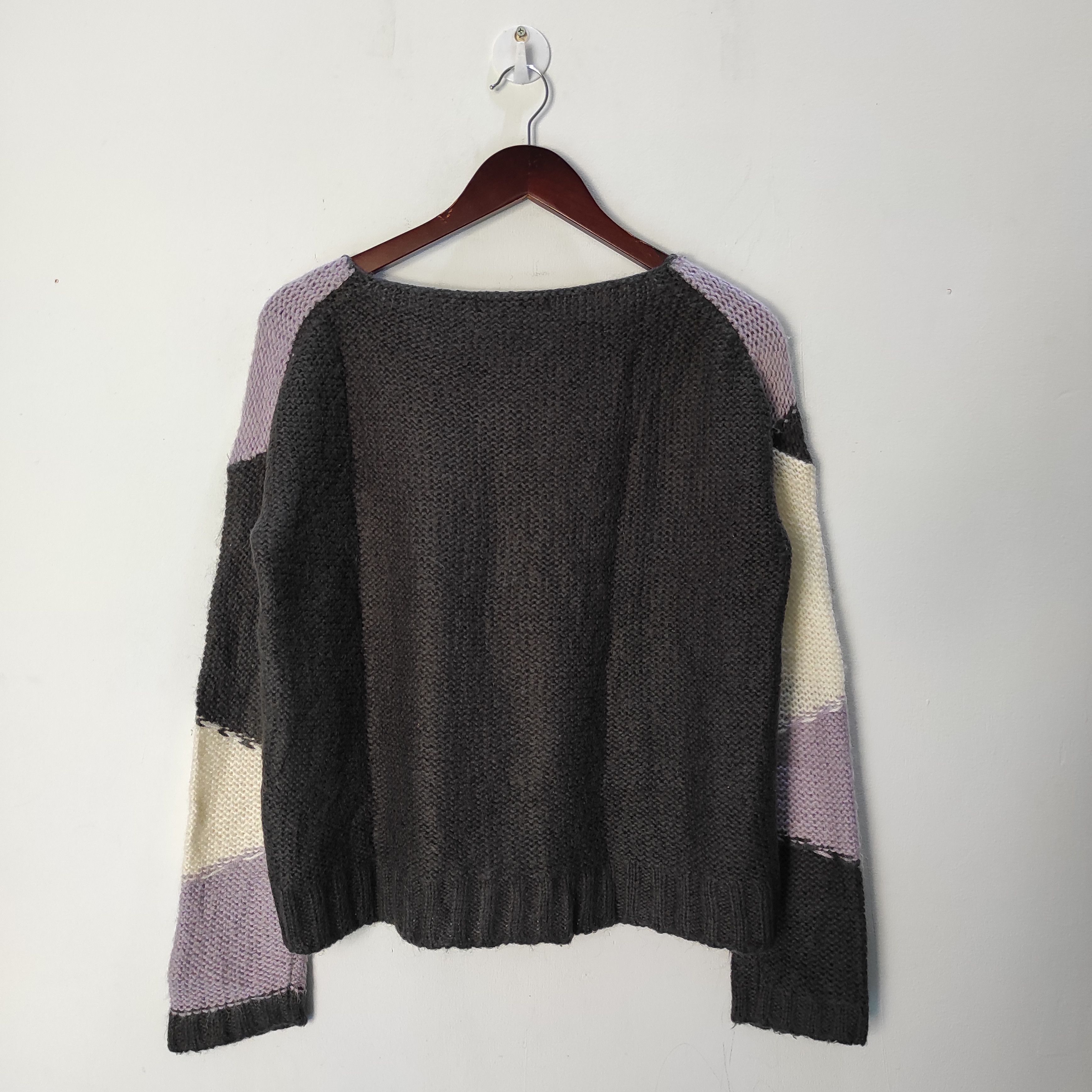 Aran Isles Knitwear × Japanese Brand Heather Color block Knitwear Sweaters Size M / US 6-8 / IT 42-44 - 10 Thumbnail