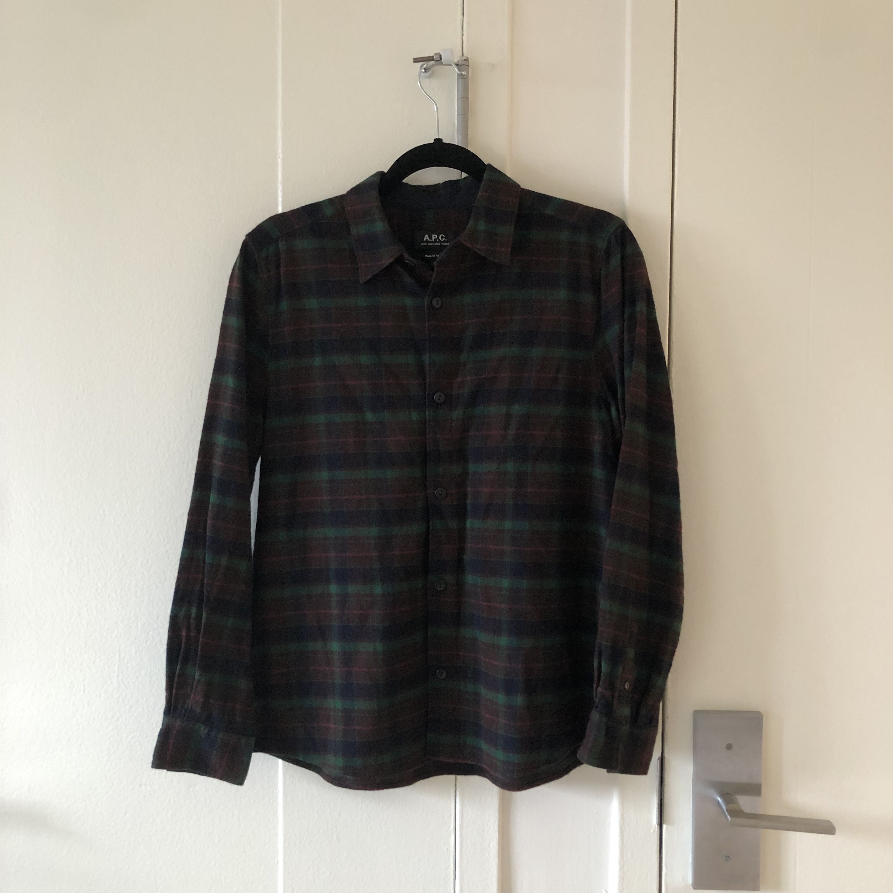 image of A P C Plaid Wool Flannel, Men's (Size XS)