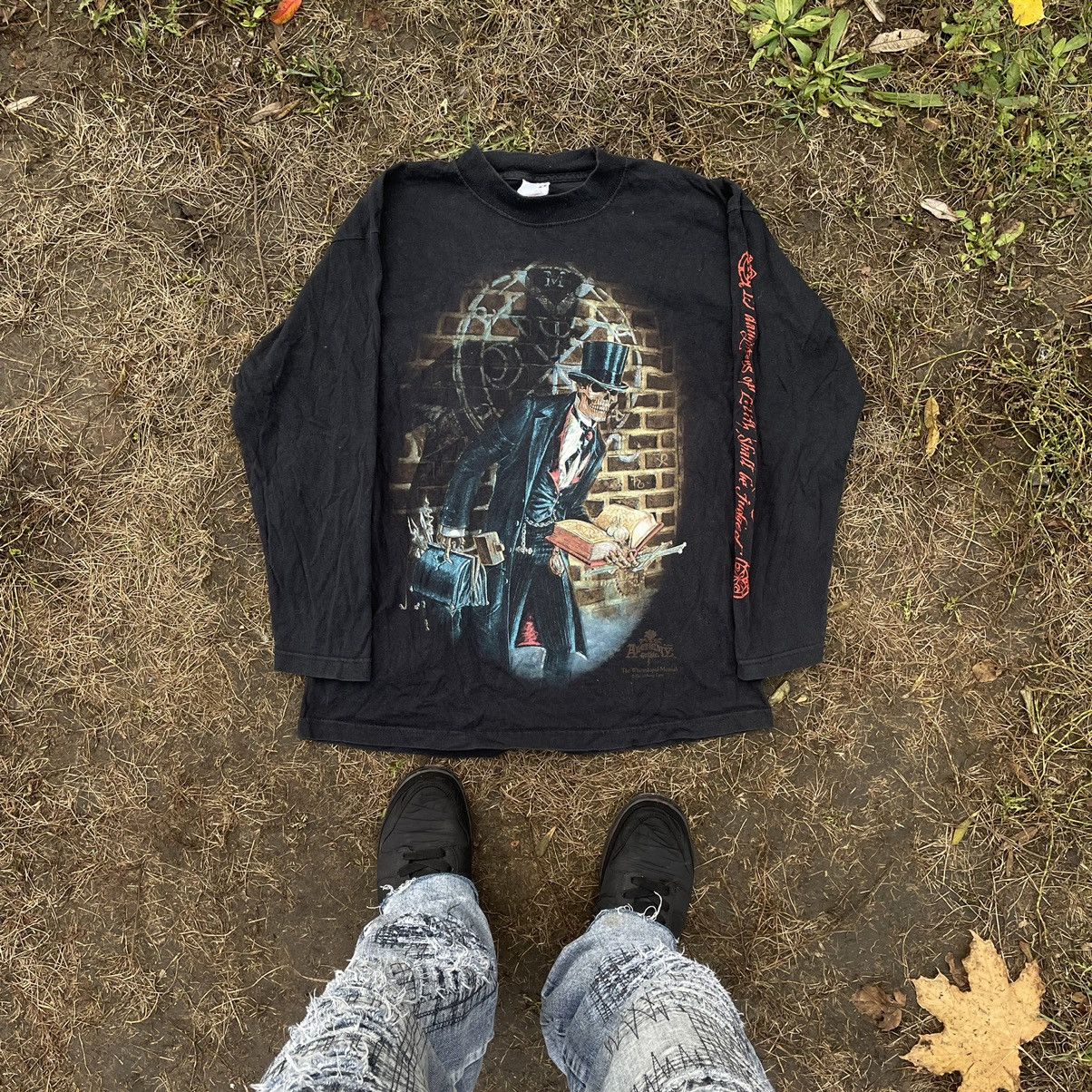 Vintage Vintage Y2K Sun Faded Graphic Tee Skull Horror Black Swag L Size US L / EU 52-54 / 3 - 1 Thumbnail