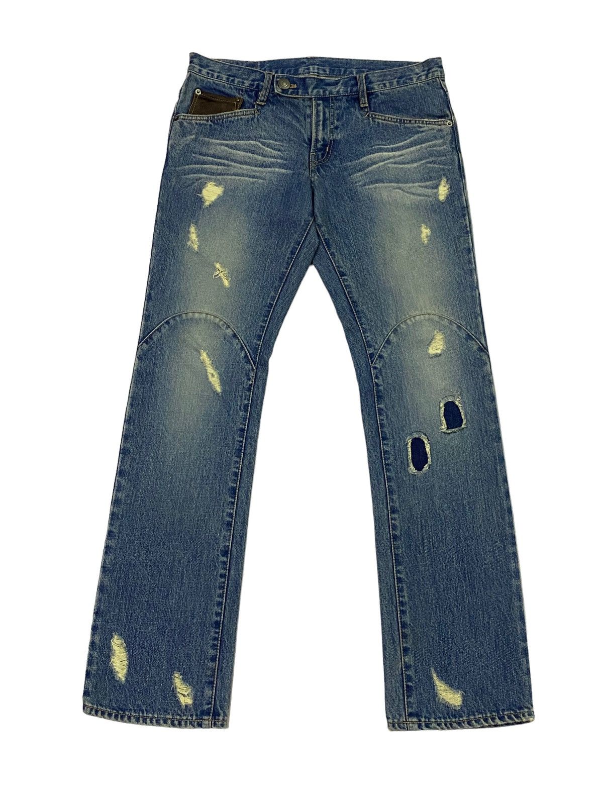 Japanese Brand × PPFM Nice Design‼️PPFM Ripped Distressed Denim Pants Size US 32 / EU 48 - 2 Thumbnail