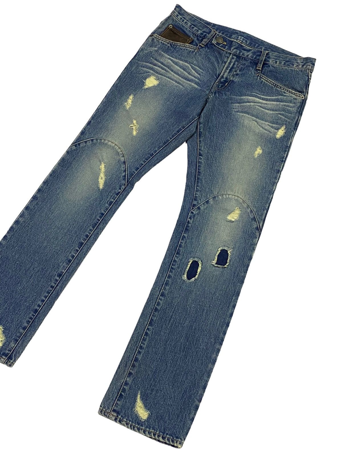 Japanese Brand × PPFM Nice Design‼️PPFM Ripped Distressed Denim Pants Size US 32 / EU 48 - 19 Thumbnail