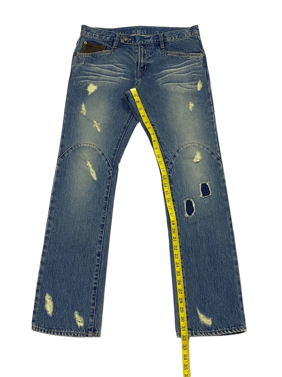 Japanese Brand × PPFM Nice Design‼️PPFM Ripped Distressed Denim Pants Size US 32 / EU 48 - 7 Thumbnail