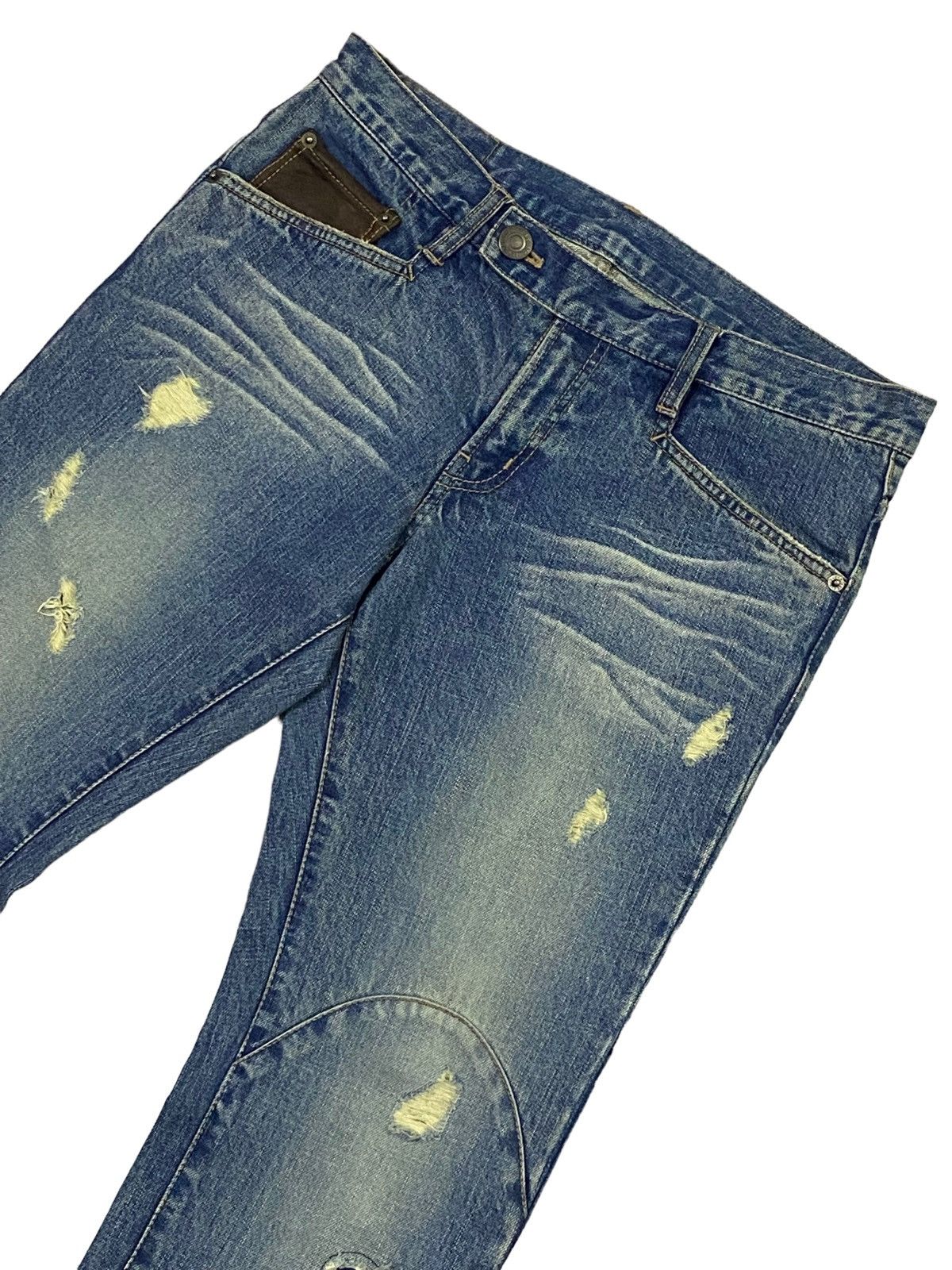 Japanese Brand × PPFM Nice Design‼️PPFM Ripped Distressed Denim Pants Size US 32 / EU 48 - 14 Thumbnail