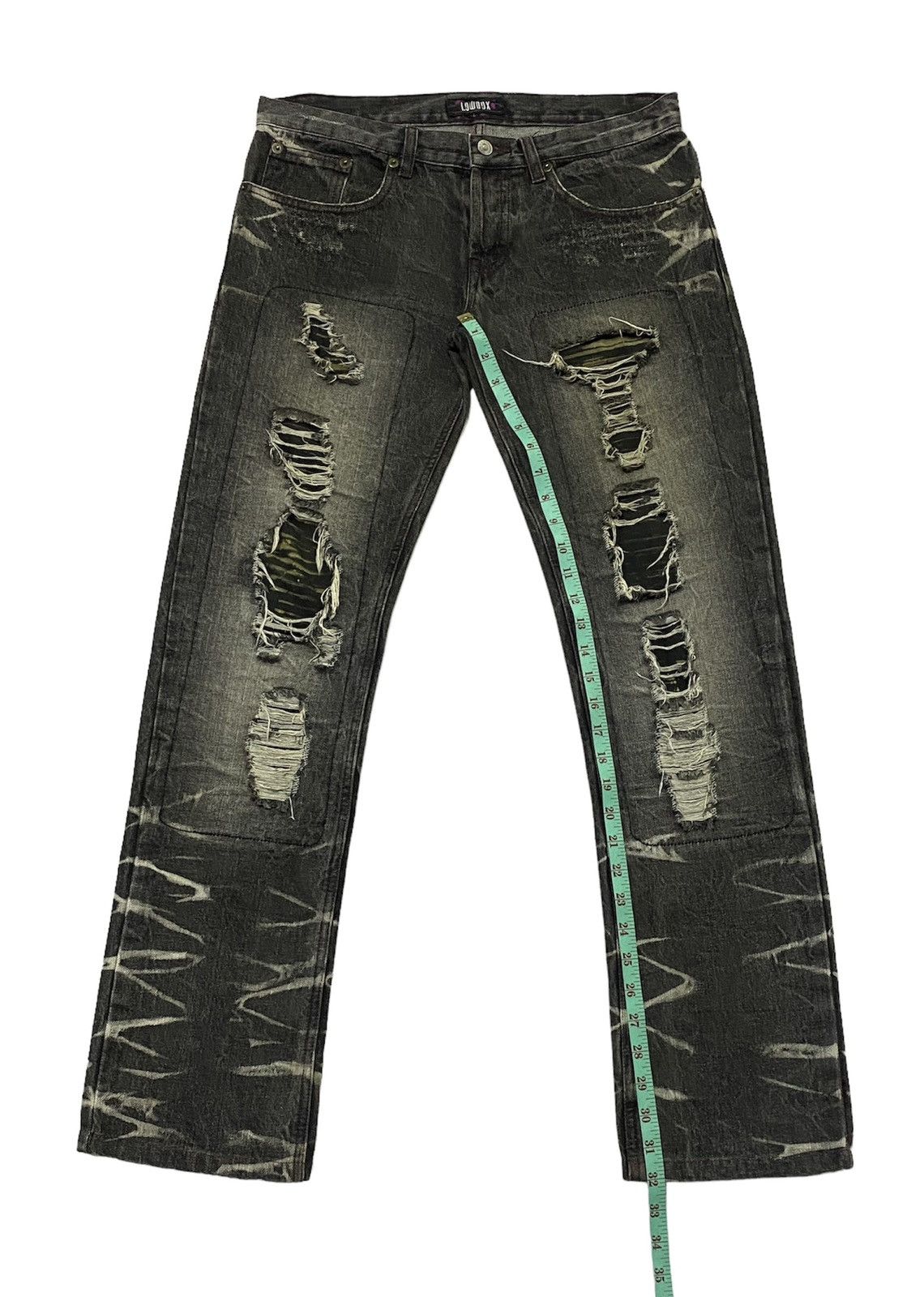 LOWBOX Nice Design‼️“LOWBOX” Ripped Distressed Denim Pants Size US 32 / EU 48 - 7 Thumbnail