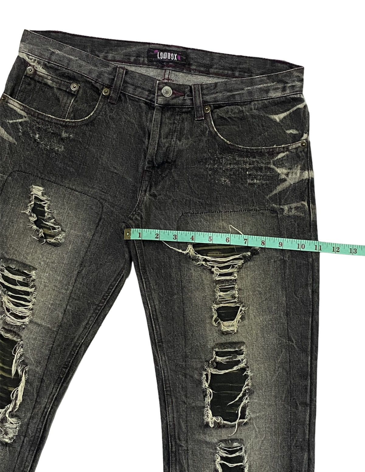 LOWBOX Nice Design‼️“LOWBOX” Ripped Distressed Denim Pants Size US 32 / EU 48 - 8 Thumbnail