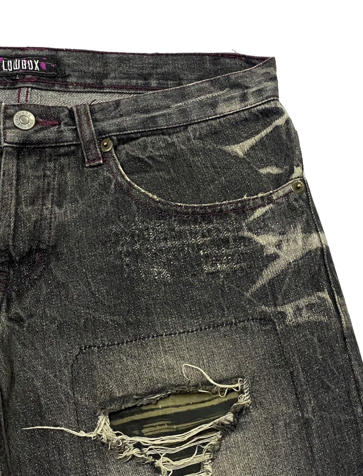 LOWBOX Nice Design‼️“LOWBOX” Ripped Distressed Denim Pants Size US 32 / EU 48 - 18 Thumbnail