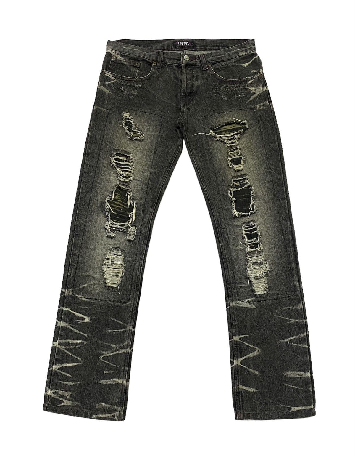 LOWBOX Nice Design‼️“LOWBOX” Ripped Distressed Denim Pants Size US 32 / EU 48 - 2 Thumbnail