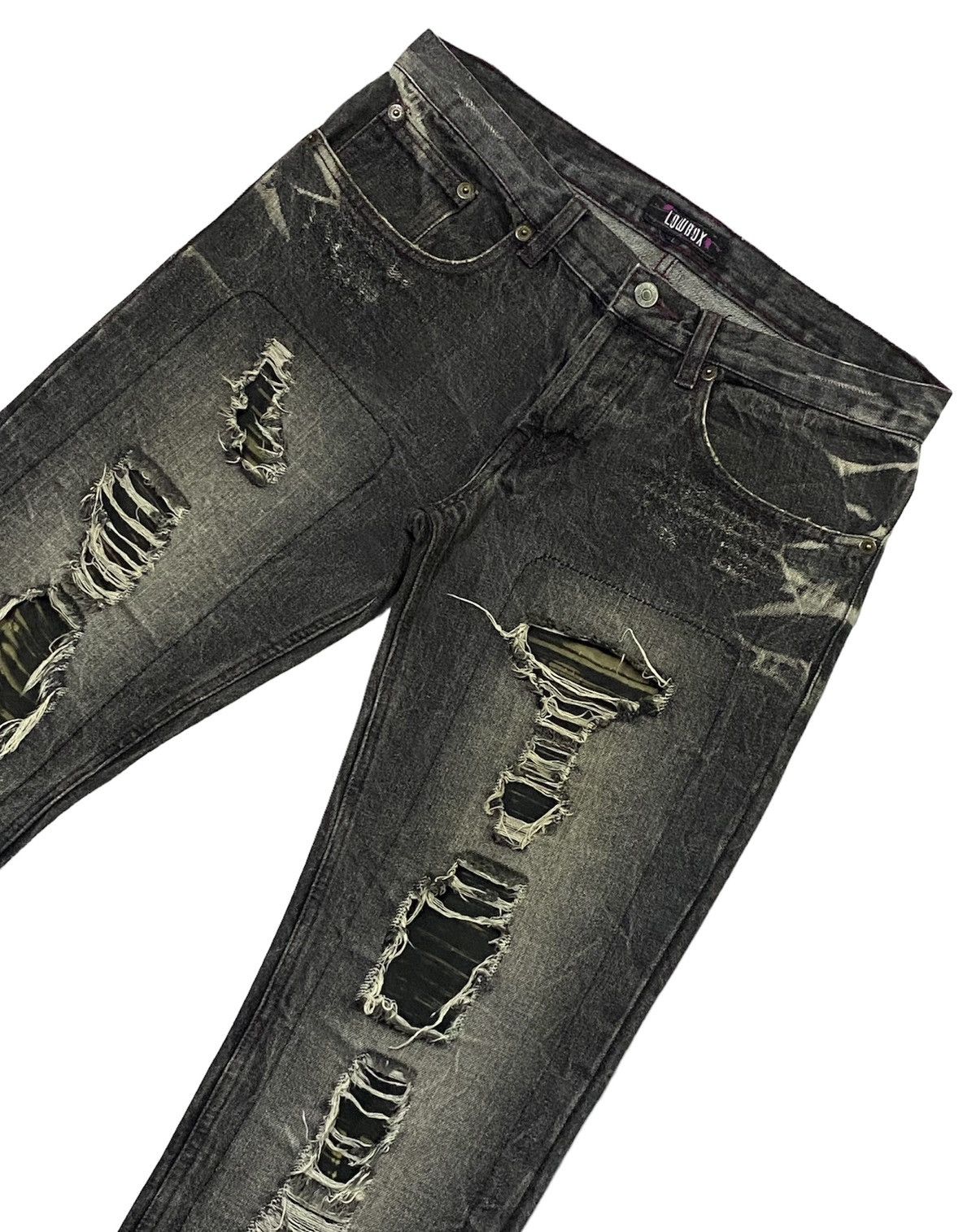 LOWBOX Nice Design‼️“LOWBOX” Ripped Distressed Denim Pants Size US 32 / EU 48 - 19 Thumbnail