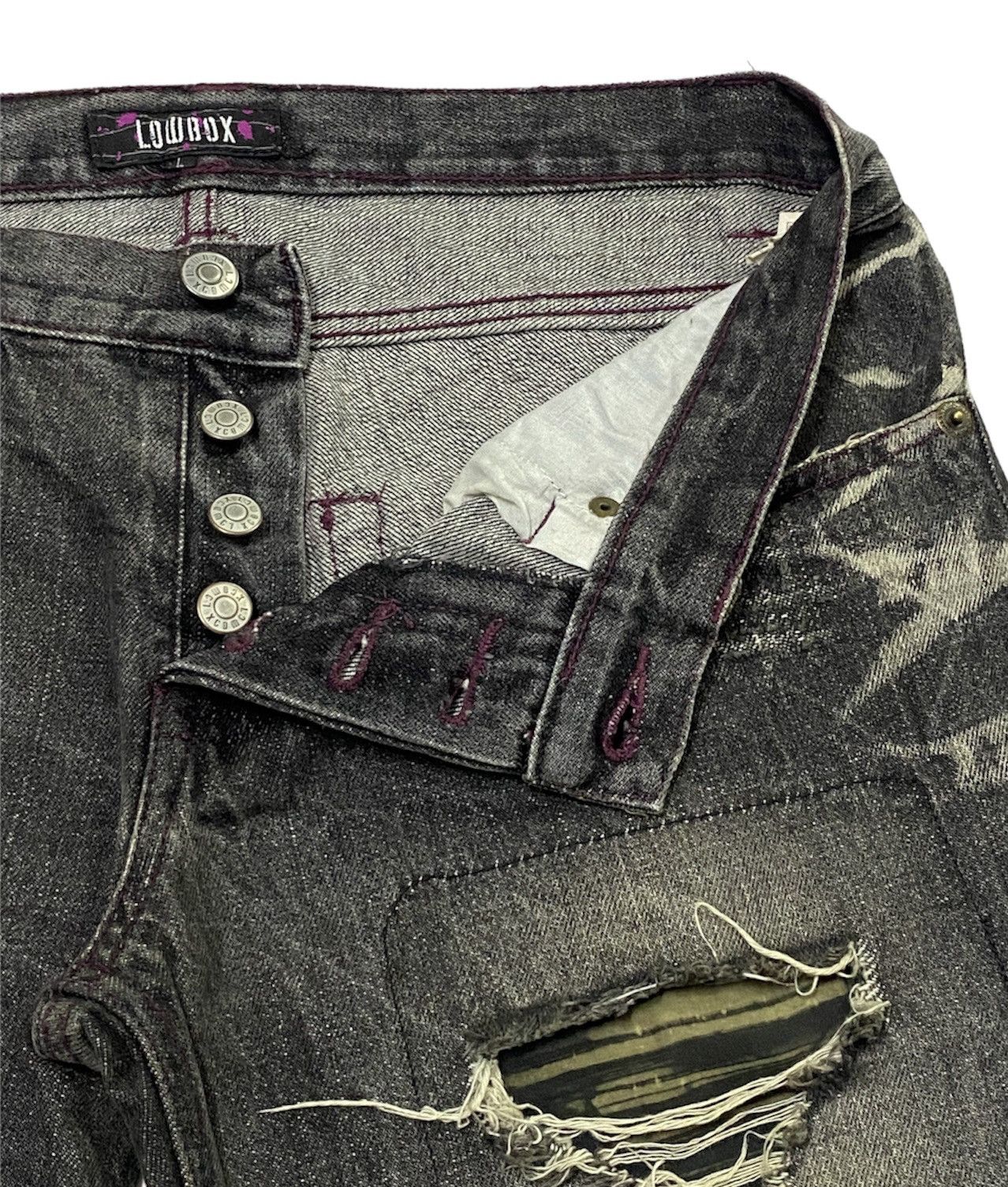 LOWBOX Nice Design‼️“LOWBOX” Ripped Distressed Denim Pants Size US 32 / EU 48 - 16 Thumbnail