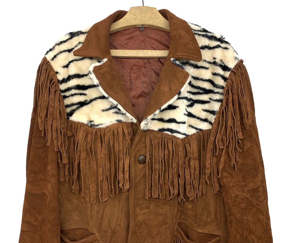 Japanese Brand Vintage Cowboy Suede Leather Fringe Jacket Size US S / EU 44-46 / 1 - 2 Thumbnail